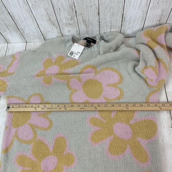 Forever 21+ Flower Power Sweater Sz 1X Long Sleeve Tunic Groovy 70’s Fuz… - Picture 9 of 10